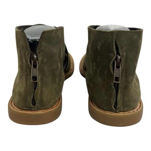 BORN Iwa Comfort Crisscross Flat Sandals Army Green Suede Size 10 - Picture 6 of 9